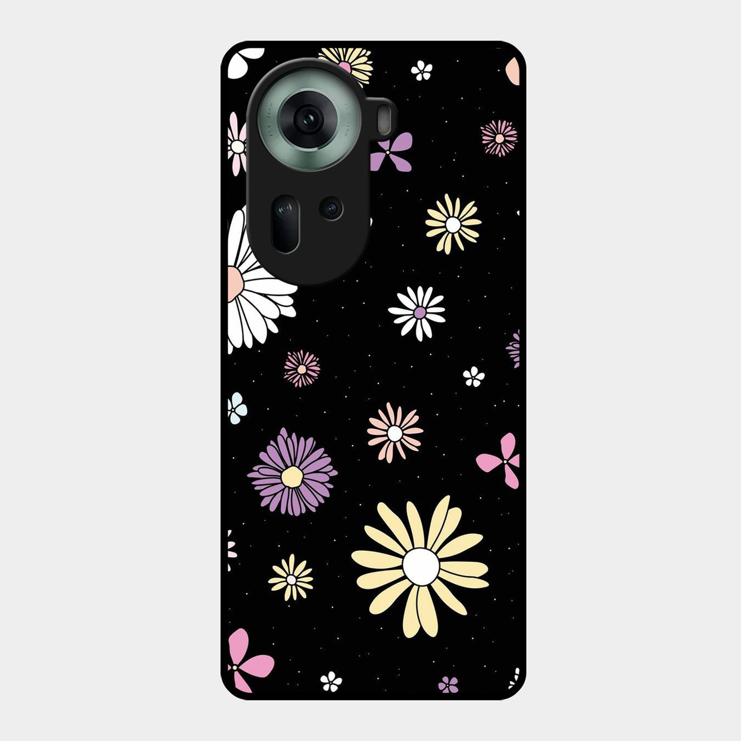 Seamless Floral  Glossy Metal Case Cover For Oppo