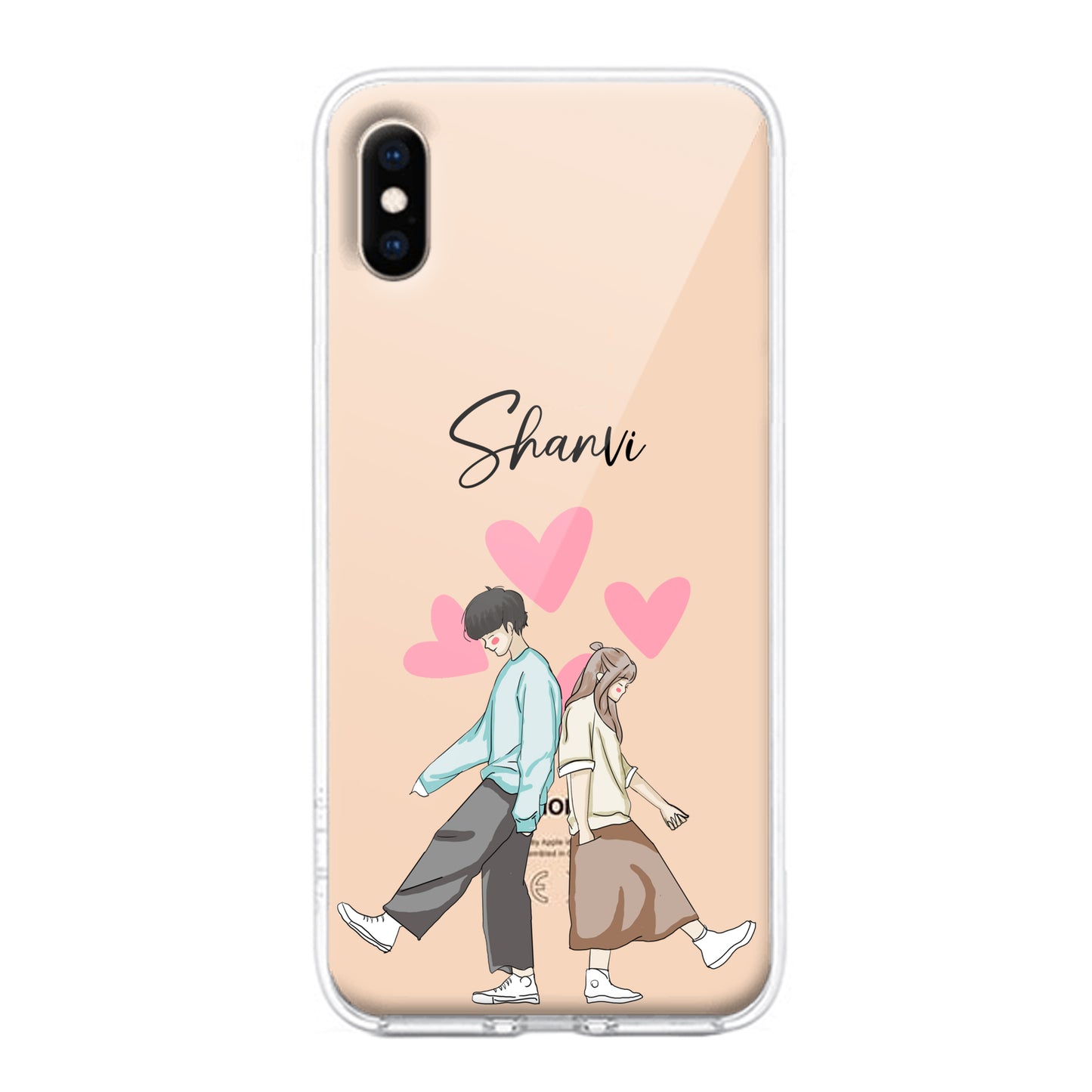 Love Couple Customize Transparent Silicon Case For iPhone