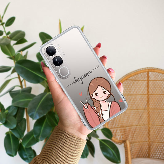 Cute Charm Customize Transparent Silicon Case For Vivo