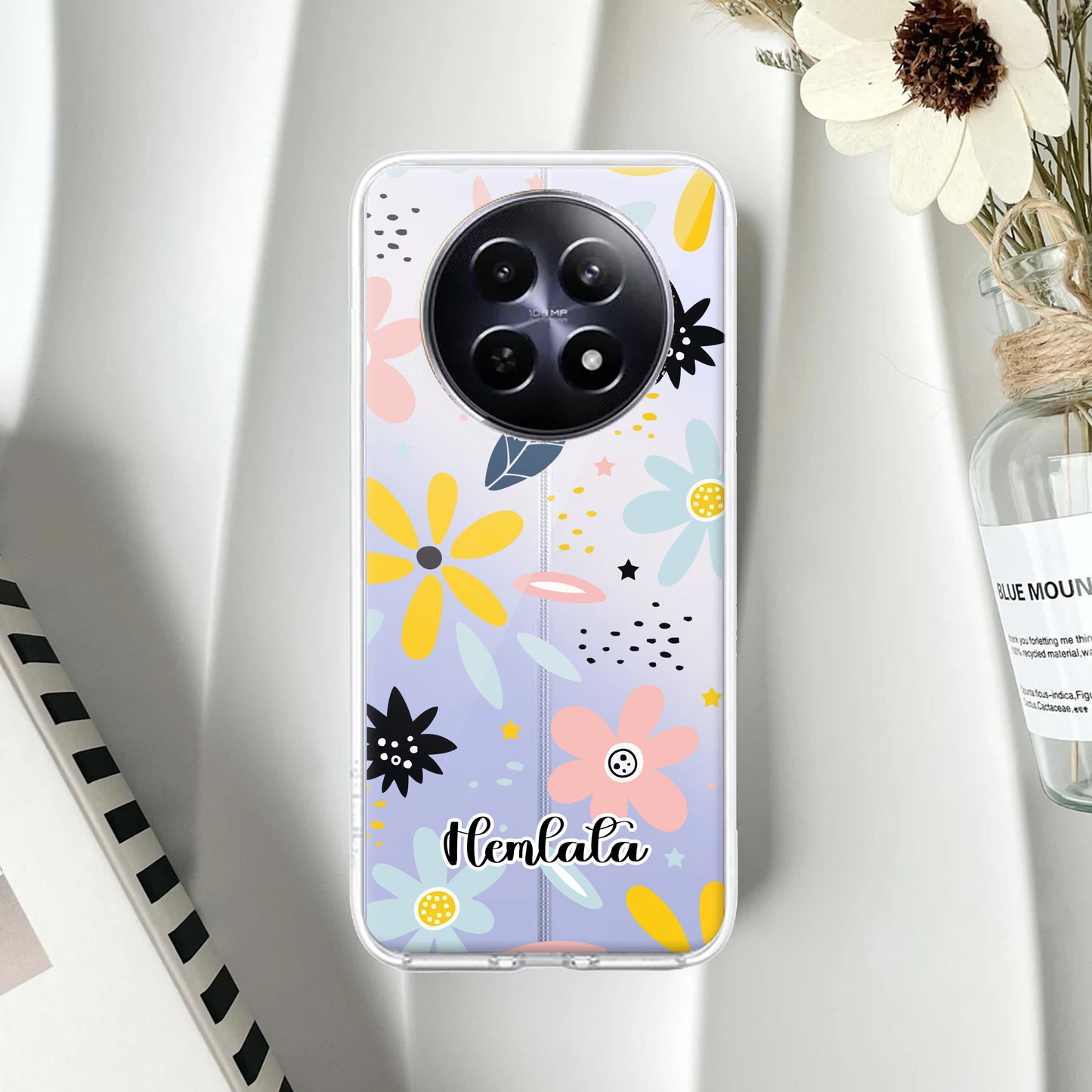 Multi Floral Customize Transparent Silicon Case For Realme/Narzo