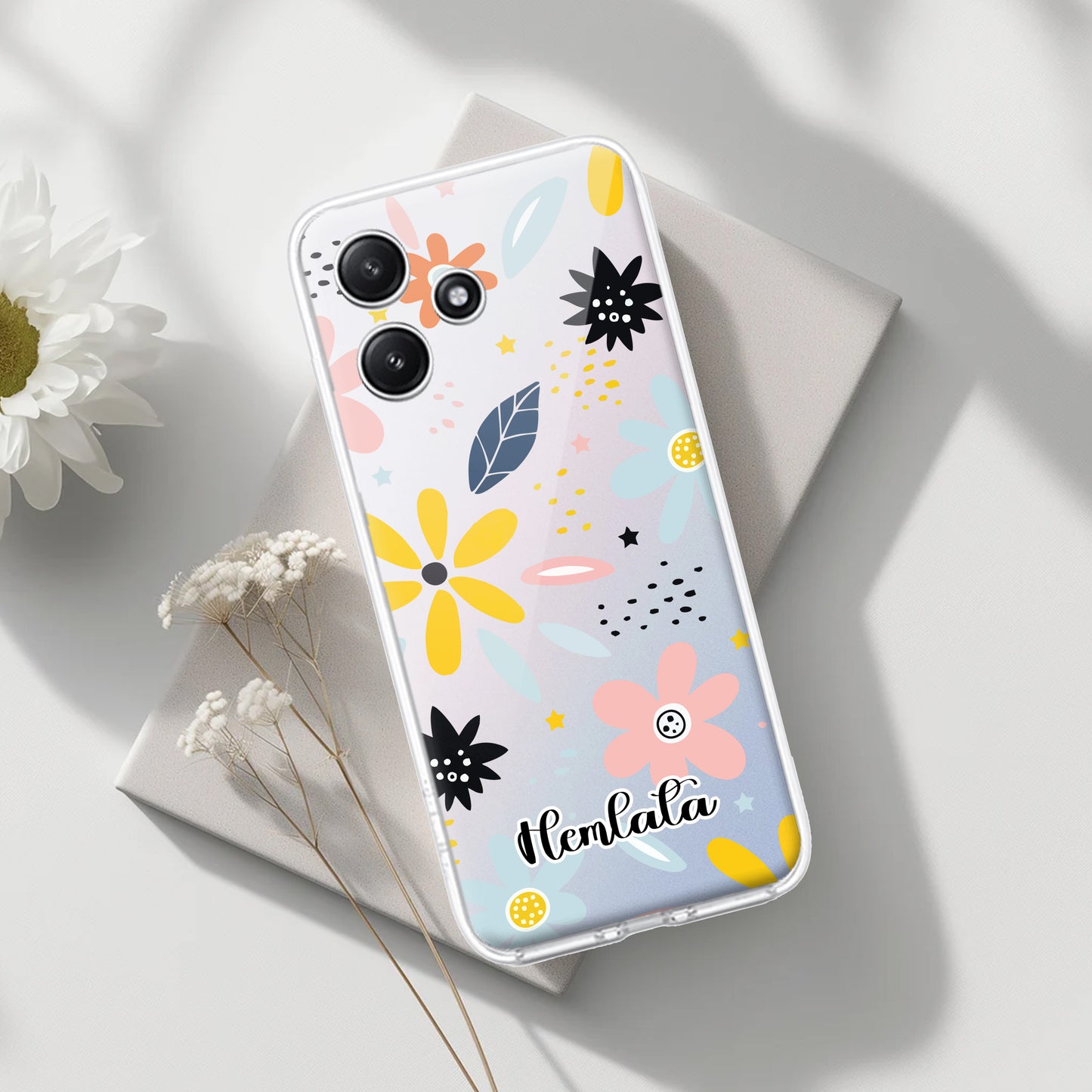 Multi Floral Customize Transparent Silicon Case For Poco