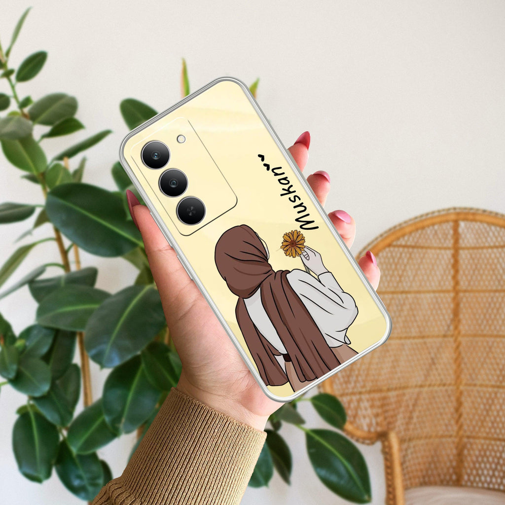 Personalized Hijab Girl Transparent Silicon Case V2 For Realme/Narzo
