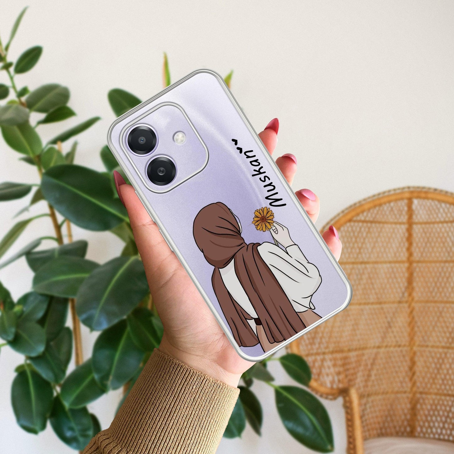 Personalized Hijab Girl Transparent Silicon Case V2 For Oppo - ShopOnCliQ