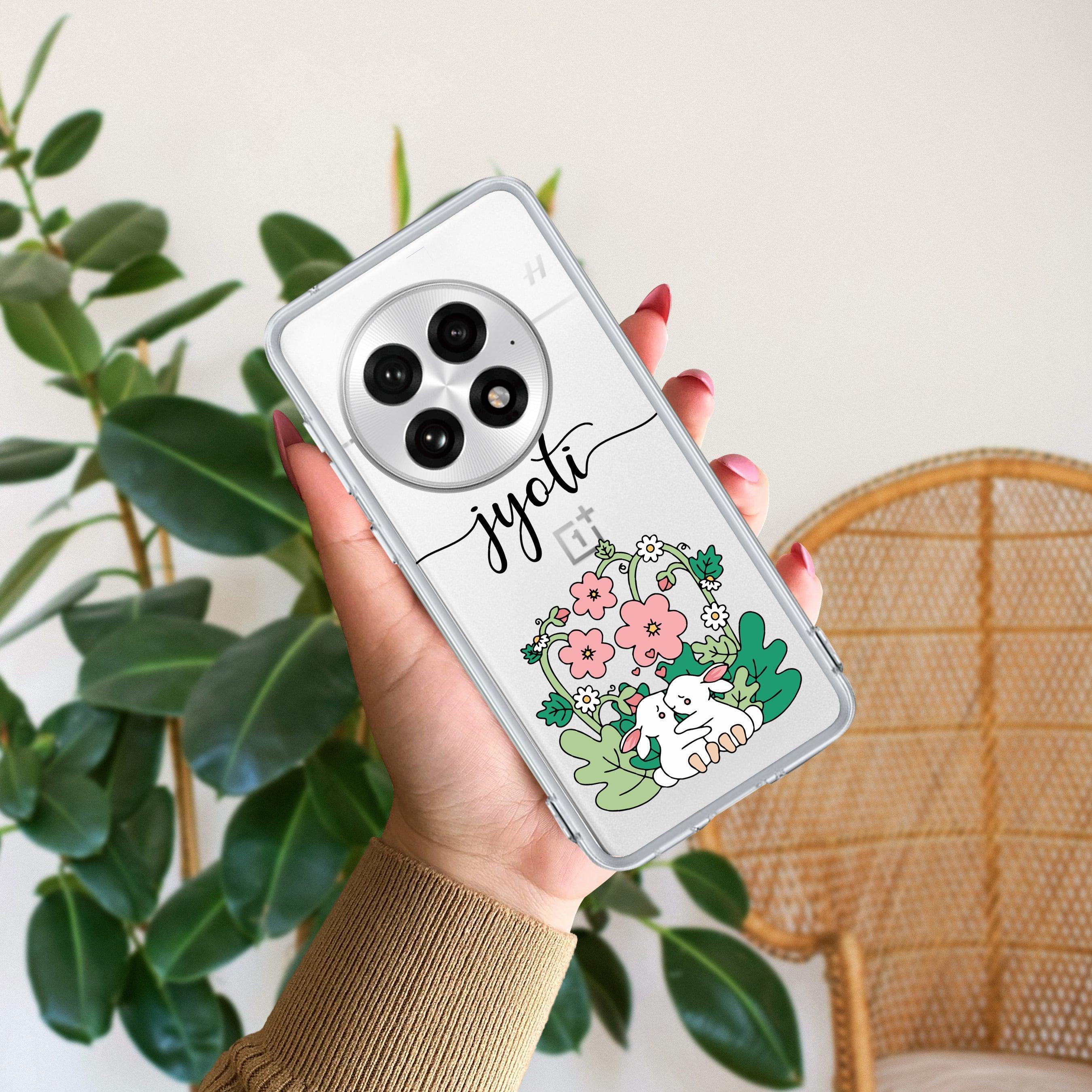 Cute Bunny Customize Transparent Silicon Case V2 For OnePlus - ShopOnCliQ