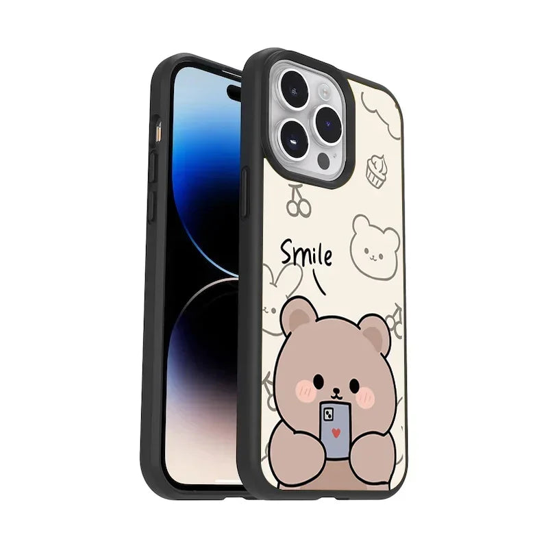 Cute Bear Glossy Metal Case Cover For Poco - ShopOnCliQ