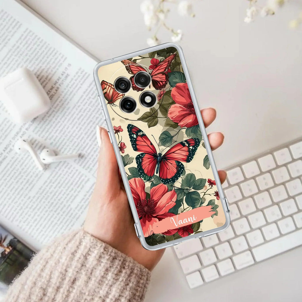 Butterfly Customize Transparent Silicon Case For OnePlus Nord CE 2 Lite
