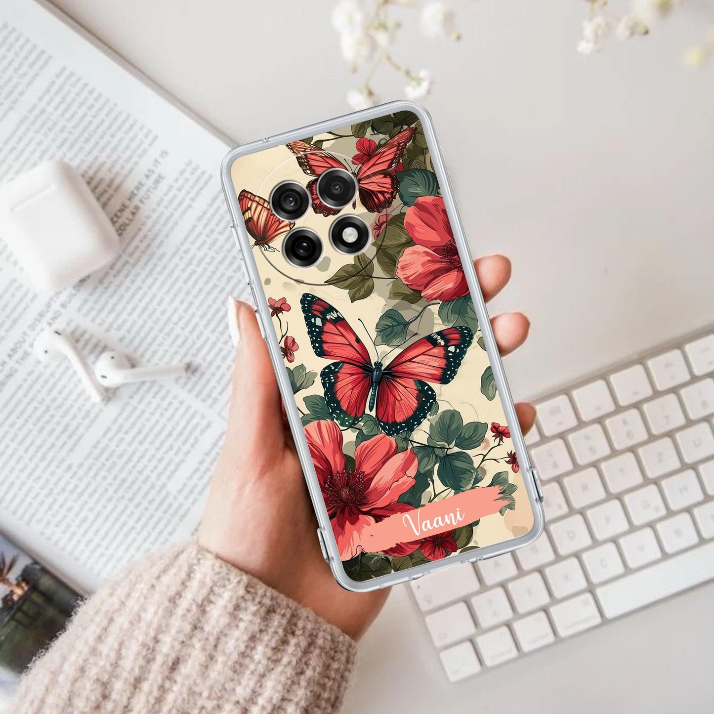 Butterfly Customize Transparent Silicon Case For OnePlus