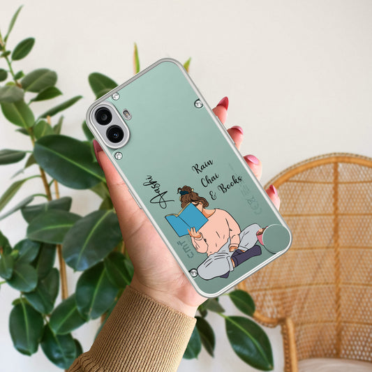 Girl with Book Customize Transparent Silicon Case For Nothing