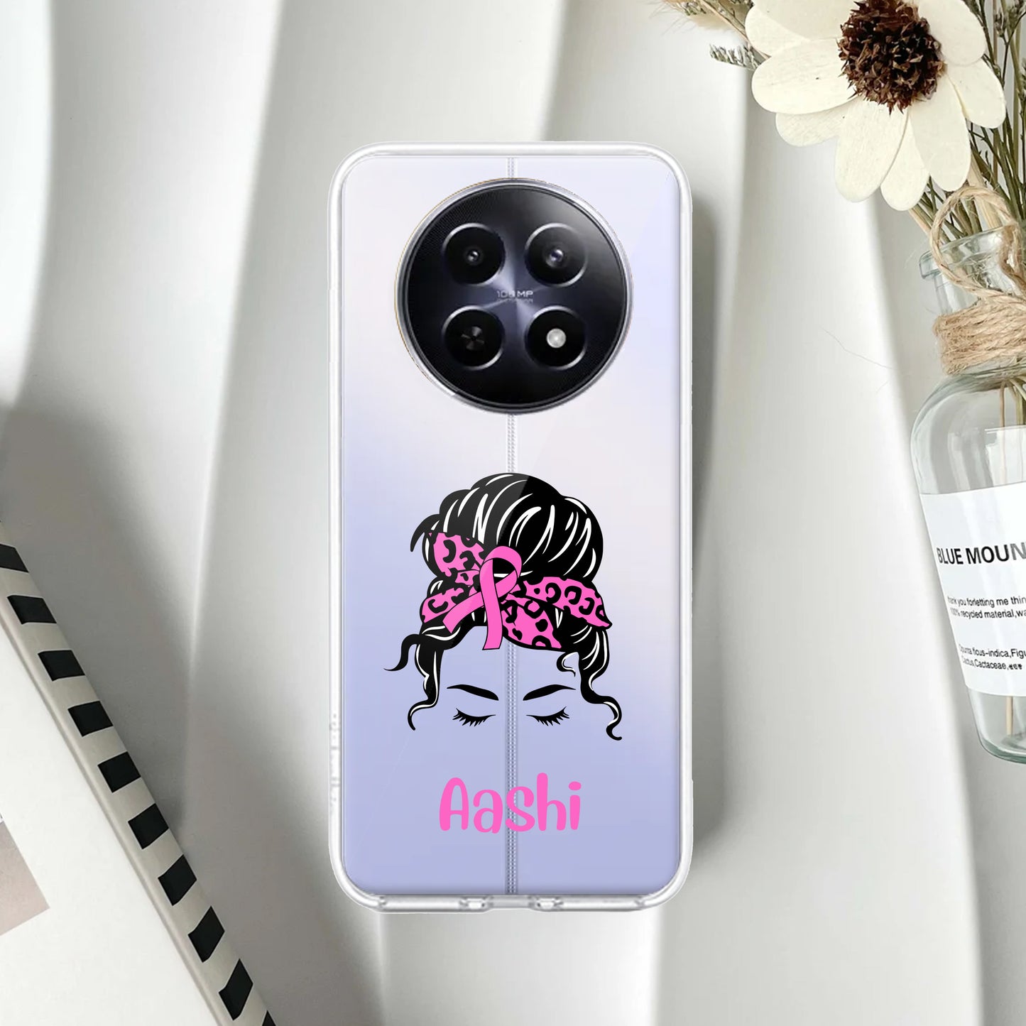 Pink Girl Customize Transparent Silicon Case For Realme/Narzo