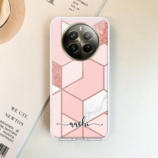 Marble Pink Customize Transparent Silicon Case For Realme/Narzo