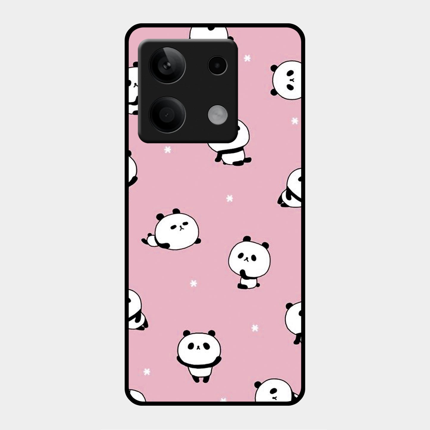 Cute Panda Glossy Metal Case Cover For Redmi