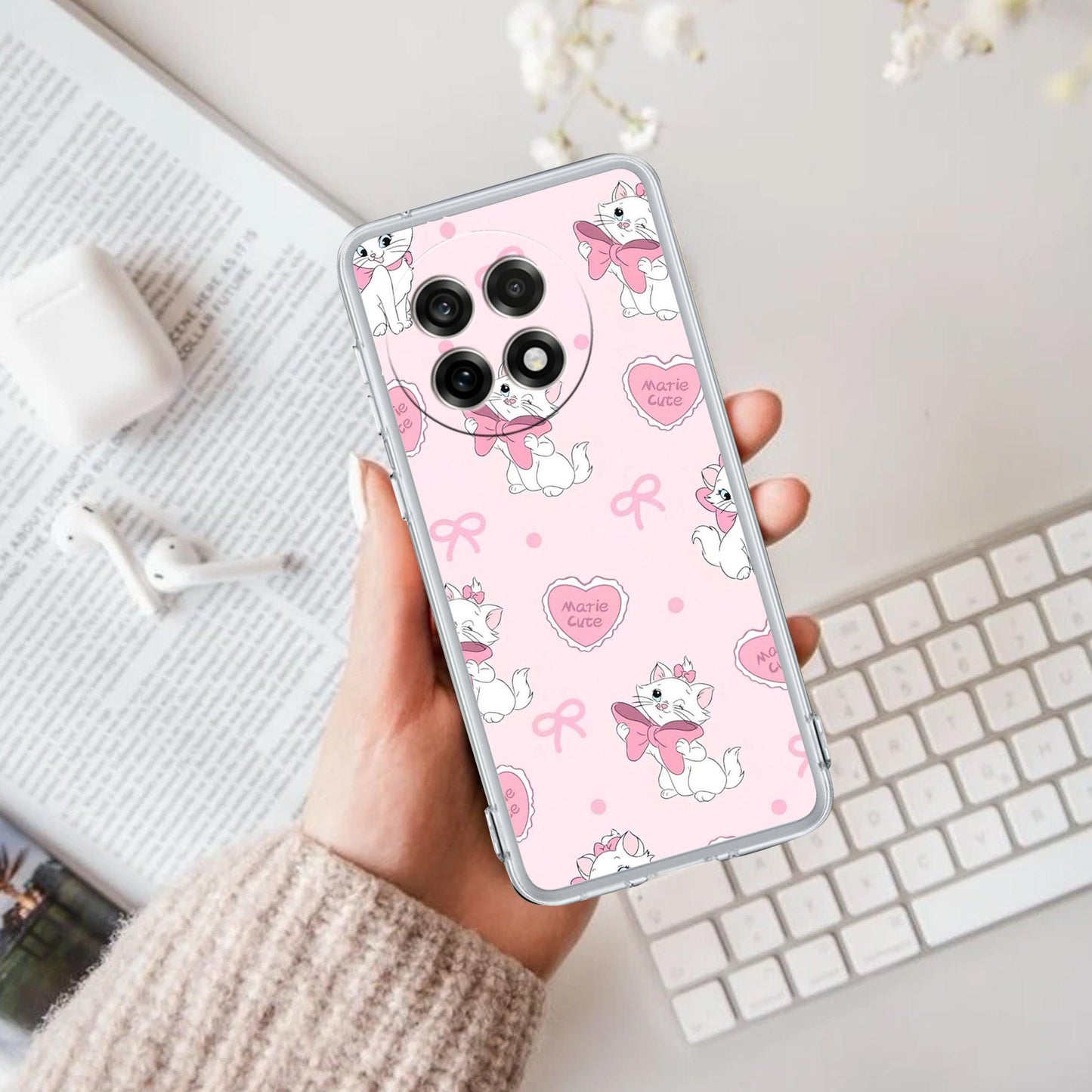 Cute Kitty Bliss Transparent Silicon Case For OnePlus