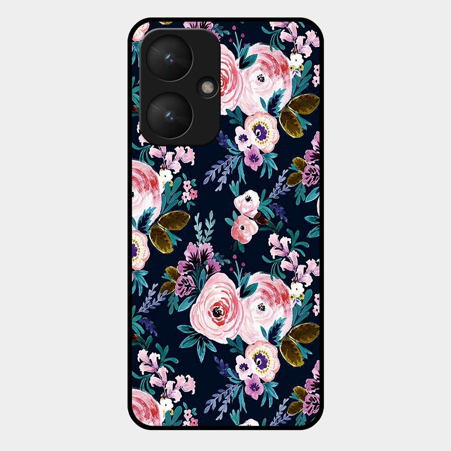 Cute Floral Glossy Metal Case Cover For Redmi