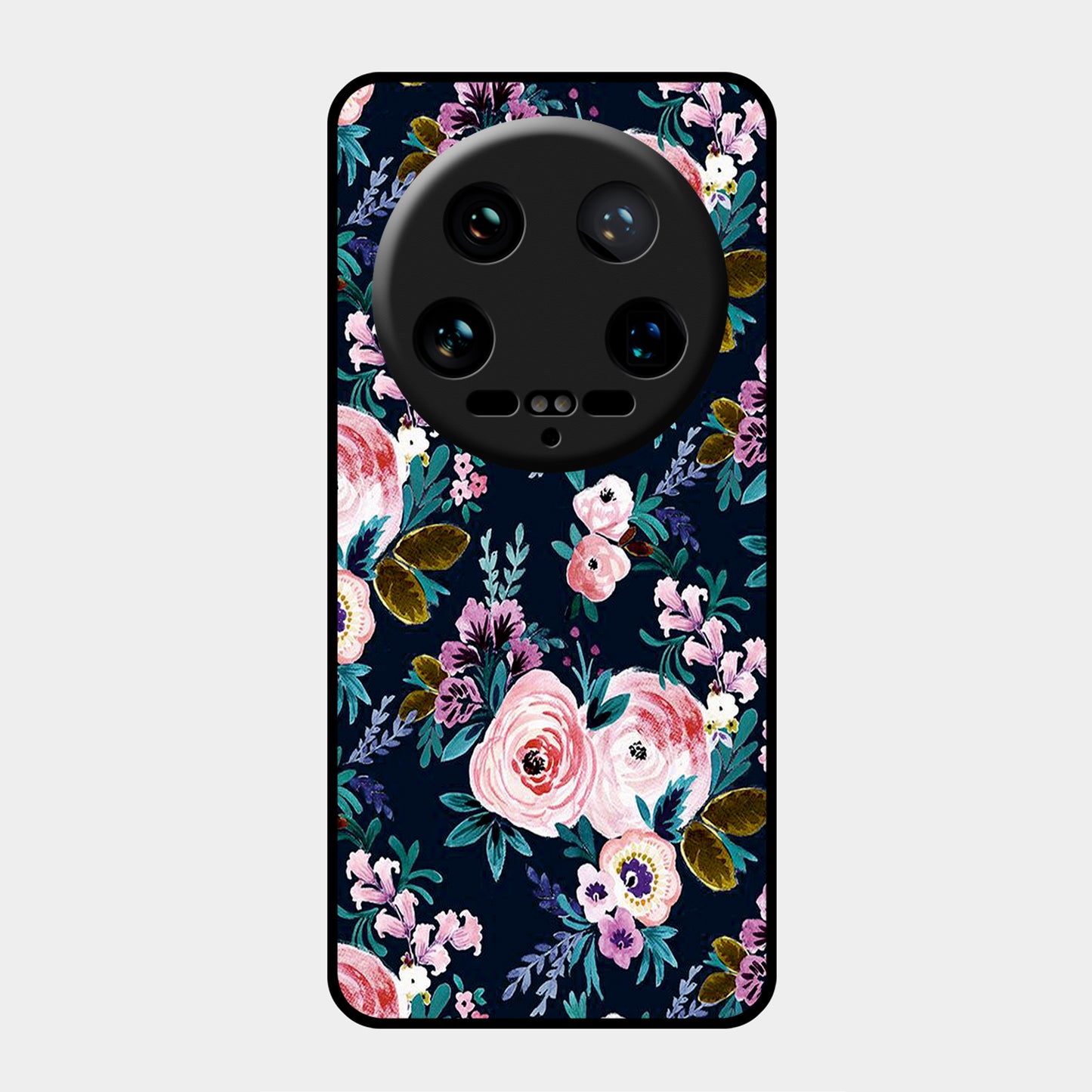 Cute Floral Glossy Metal Case Cover For Redmi