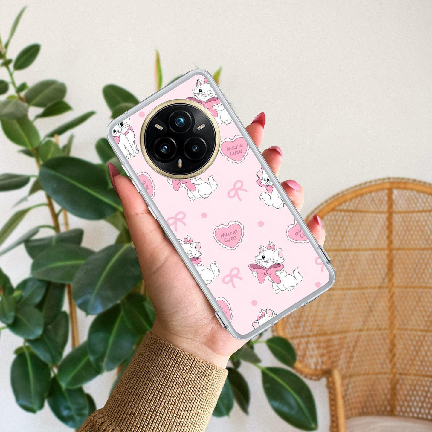 Cute Kitty Bliss Transparent Silicon Case For Realme/Narzo