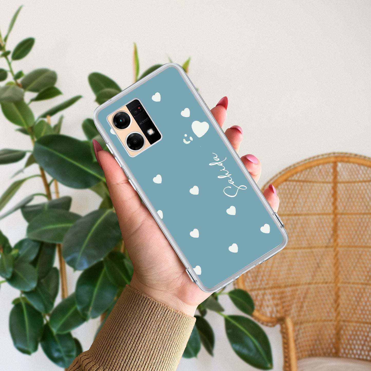 Be Loved Customize Transparent Silicon Case Sky Blue For Oppo