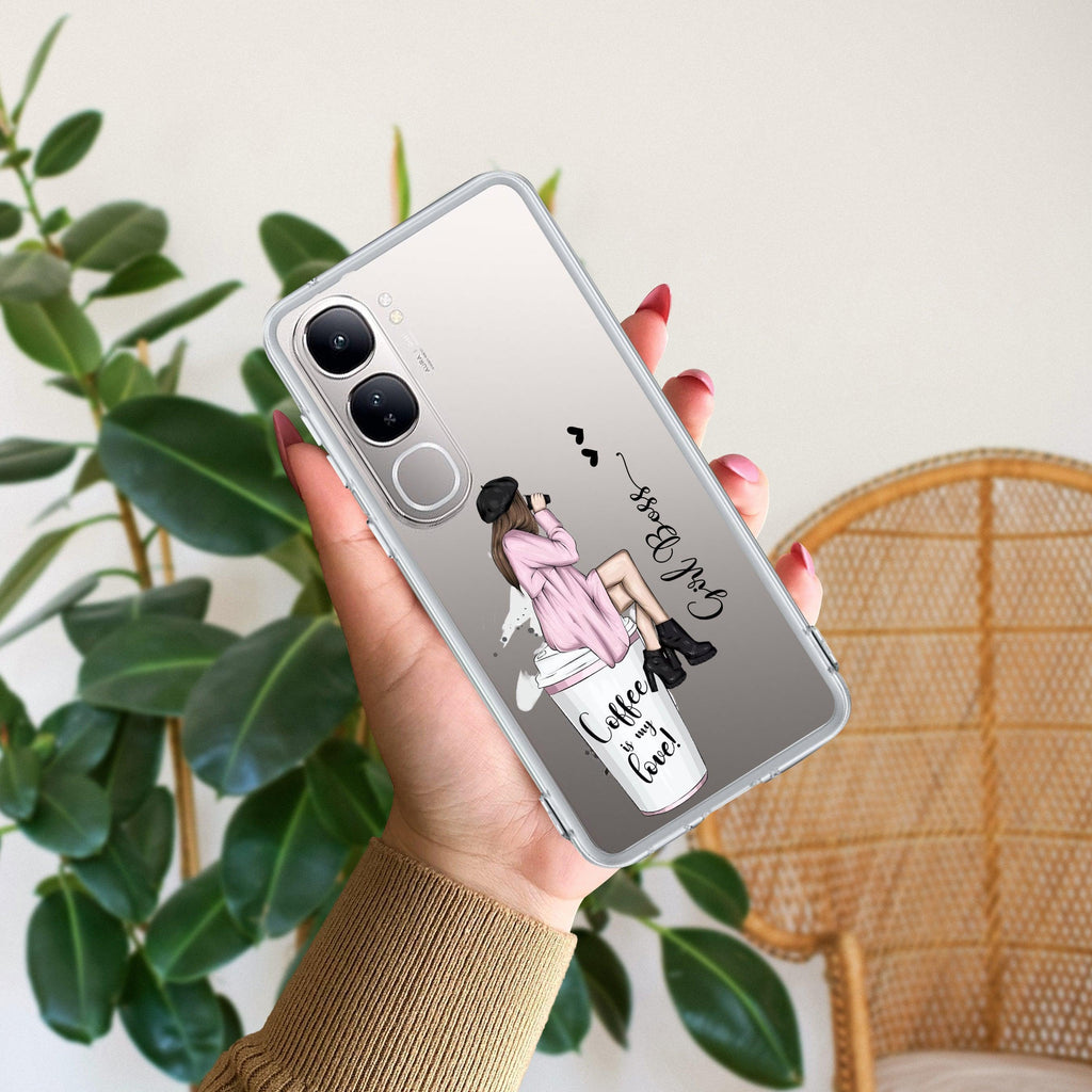 Coffee Lover Customize Transparent Silicon Case For Vivo V21 5G
