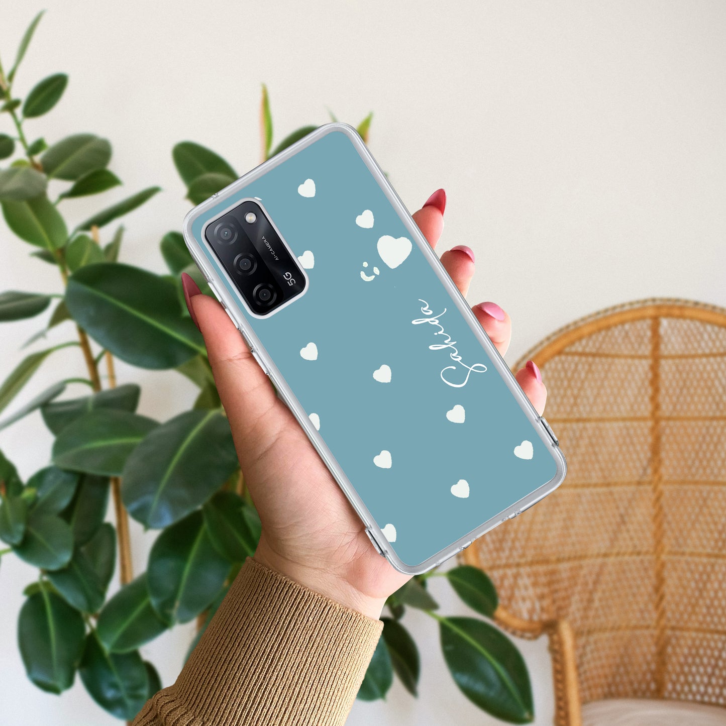 Be Loved Customize Transparent Silicon Case Sky Blue For Oppo