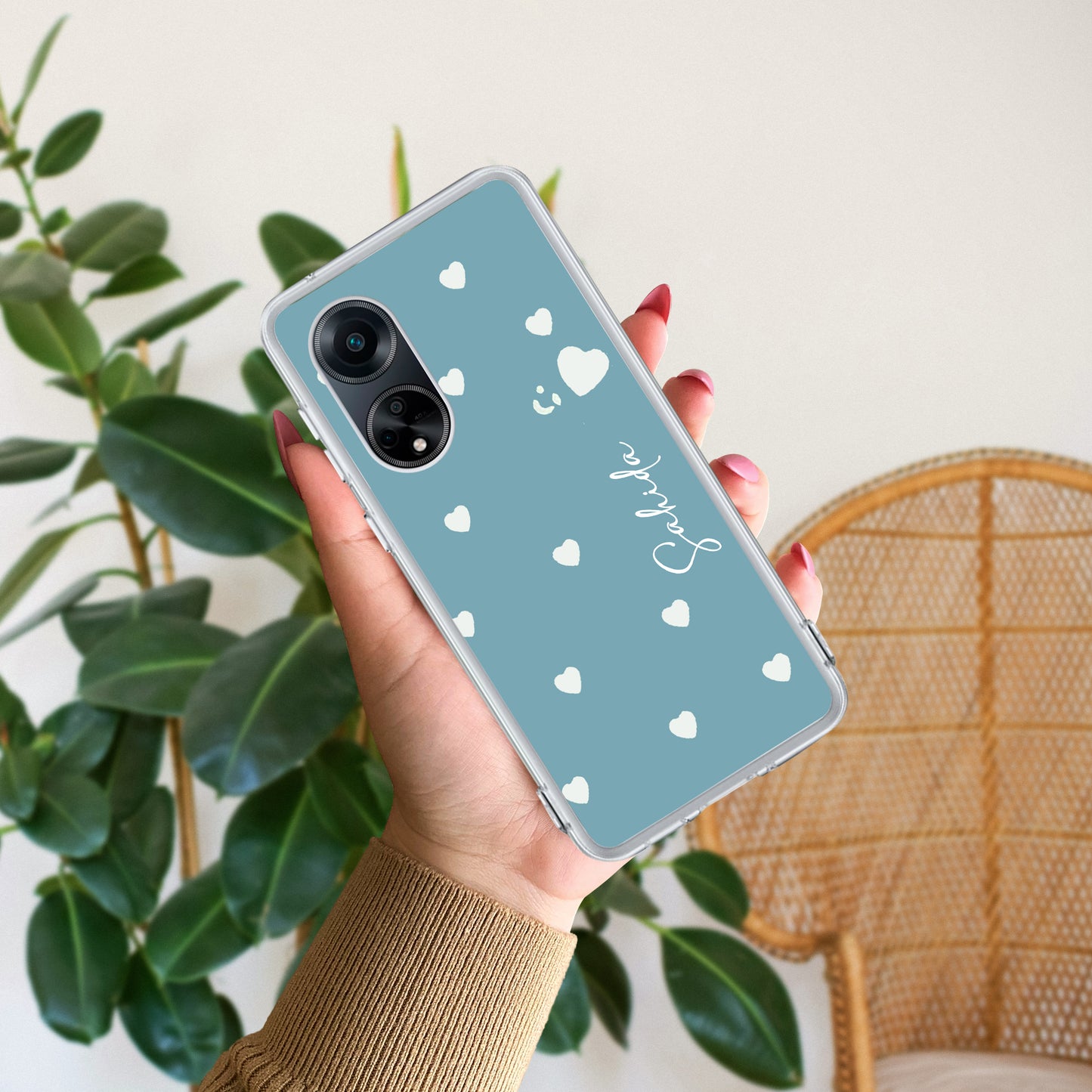 Be Loved Customize Transparent Silicon Case Sky Blue For Oppo