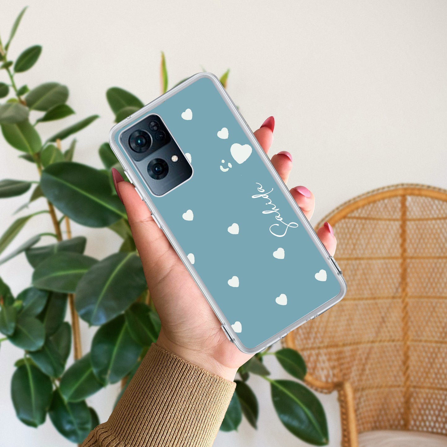 Be Loved Customize Transparent Silicon Case Sky Blue For Oppo