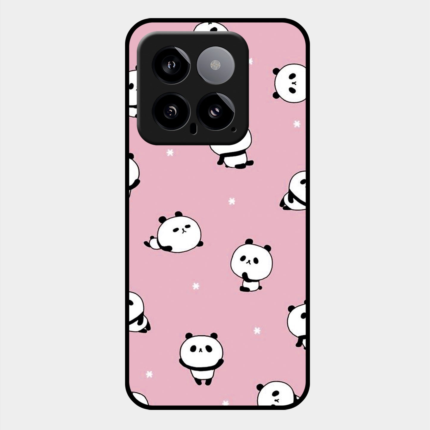 Cute Panda Glossy Metal Case Cover For Redmi