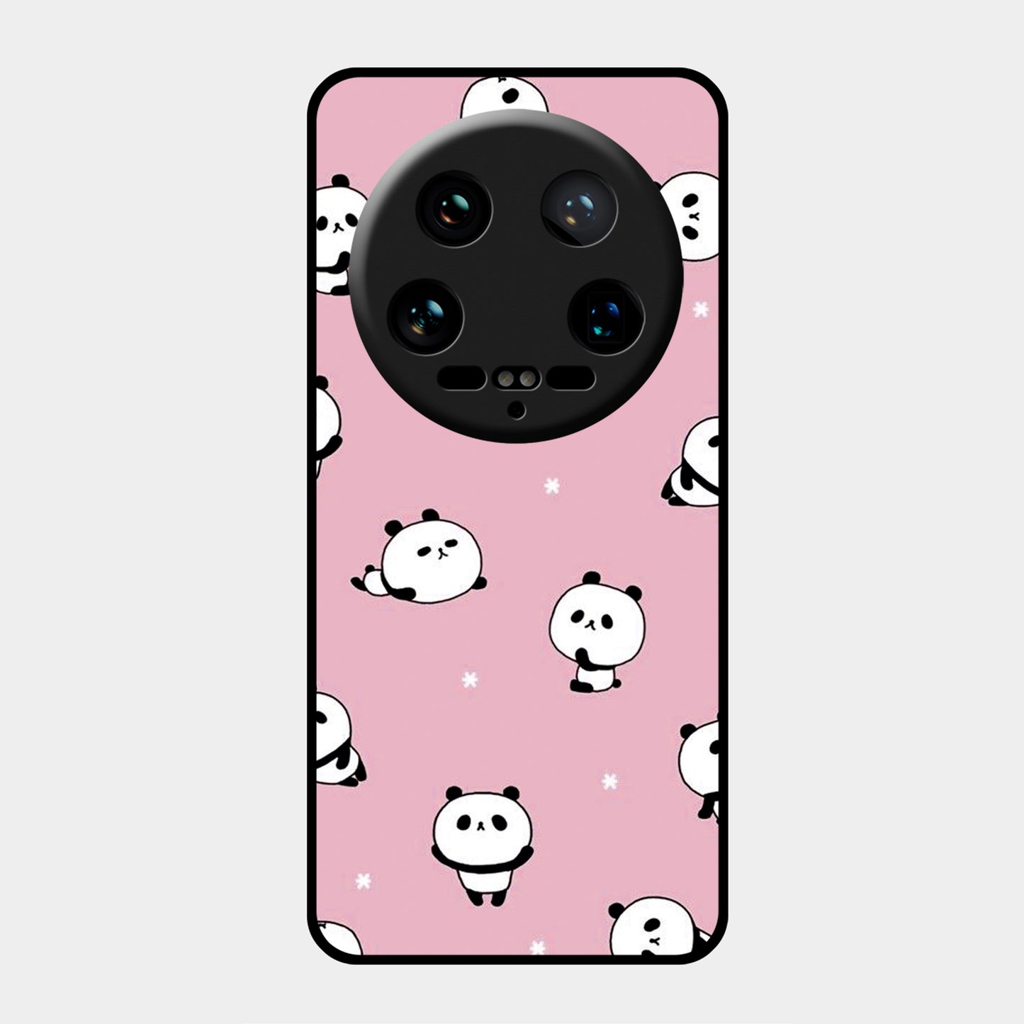 Cute Panda Glossy Metal Case Cover For Redmi