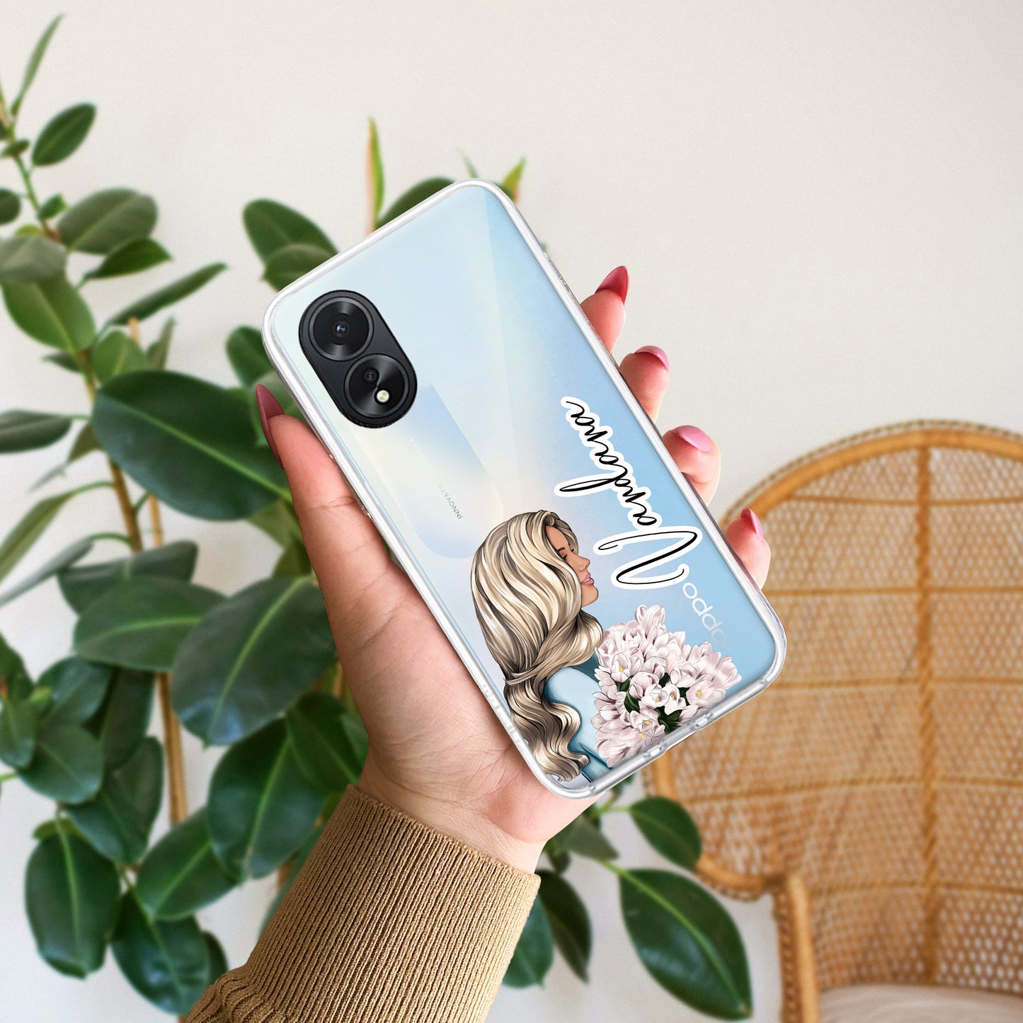 Stylish Girl Customize Transparent Silicon Case For Oppo