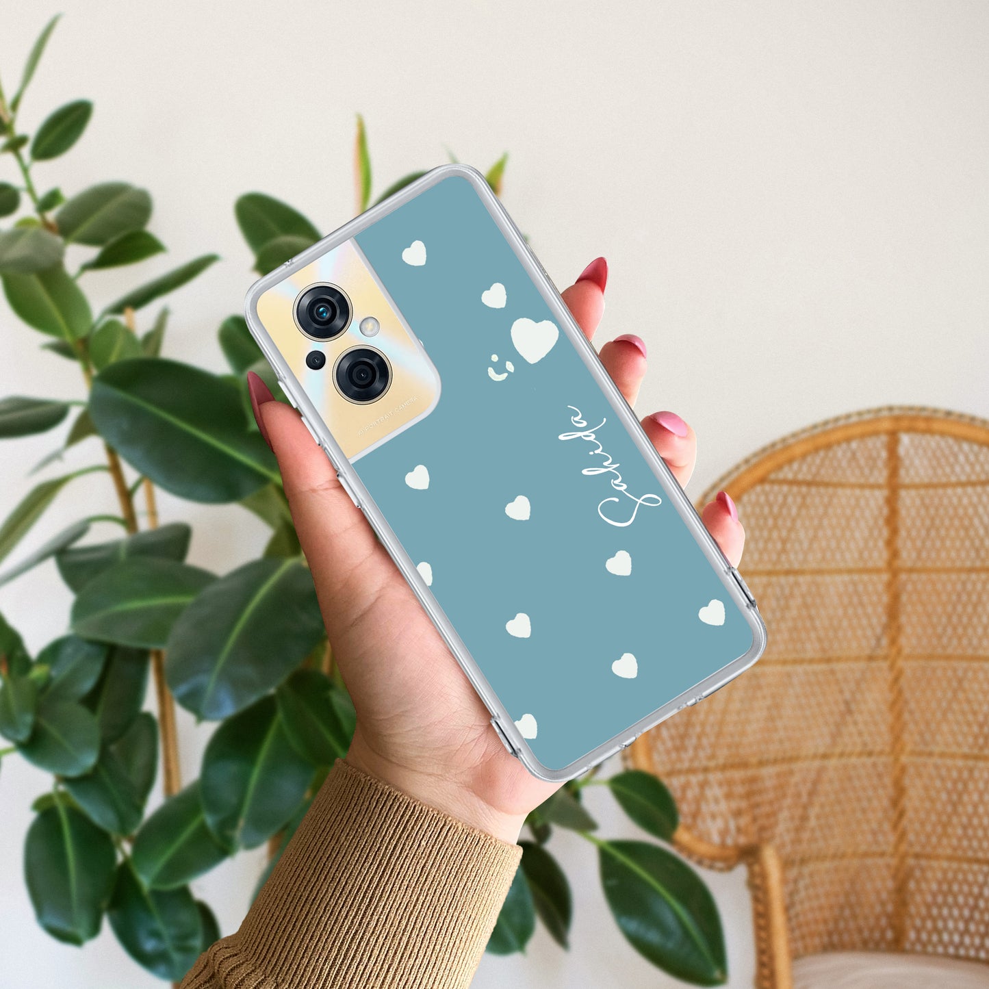 Be Loved Customize Transparent Silicon Case Sky Blue For Oppo