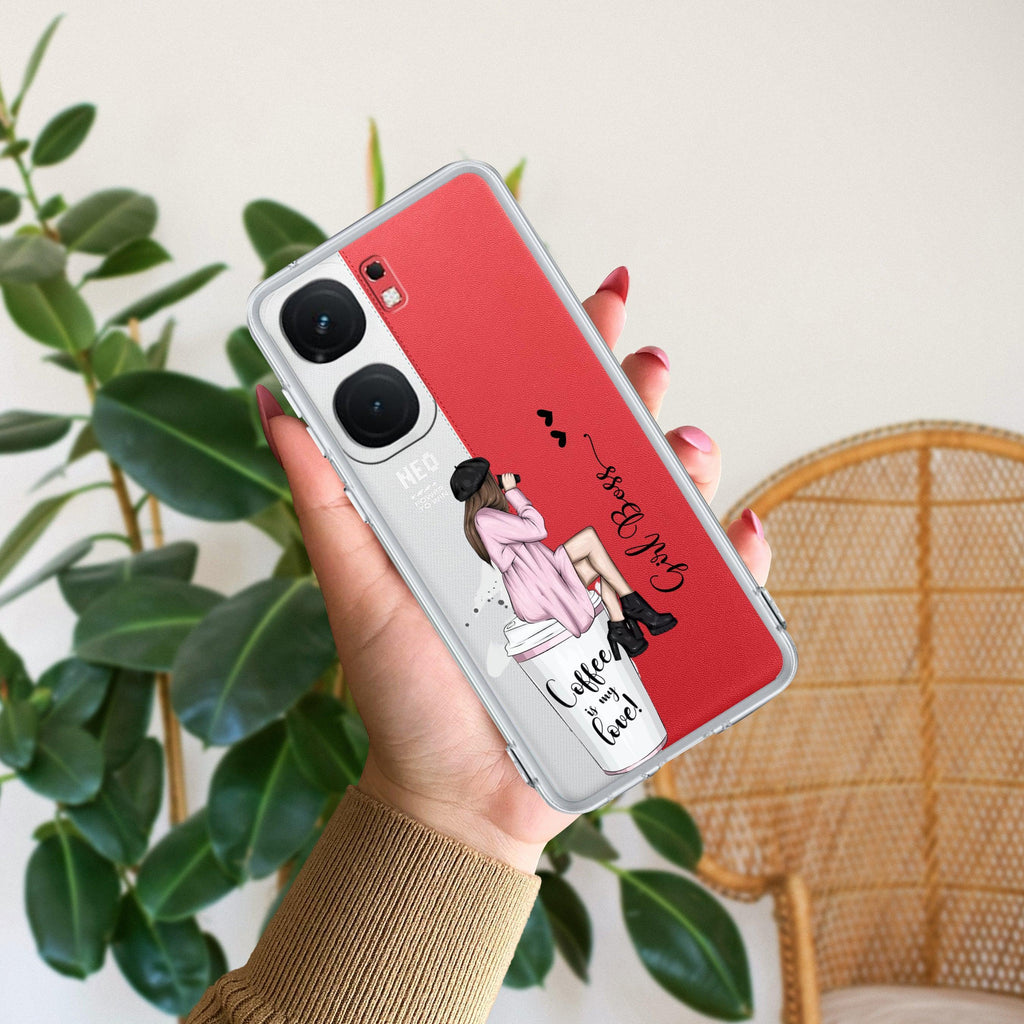 Coffee Lover Customize Transparent Silicon Case For iQOO Z7 Pro 5G