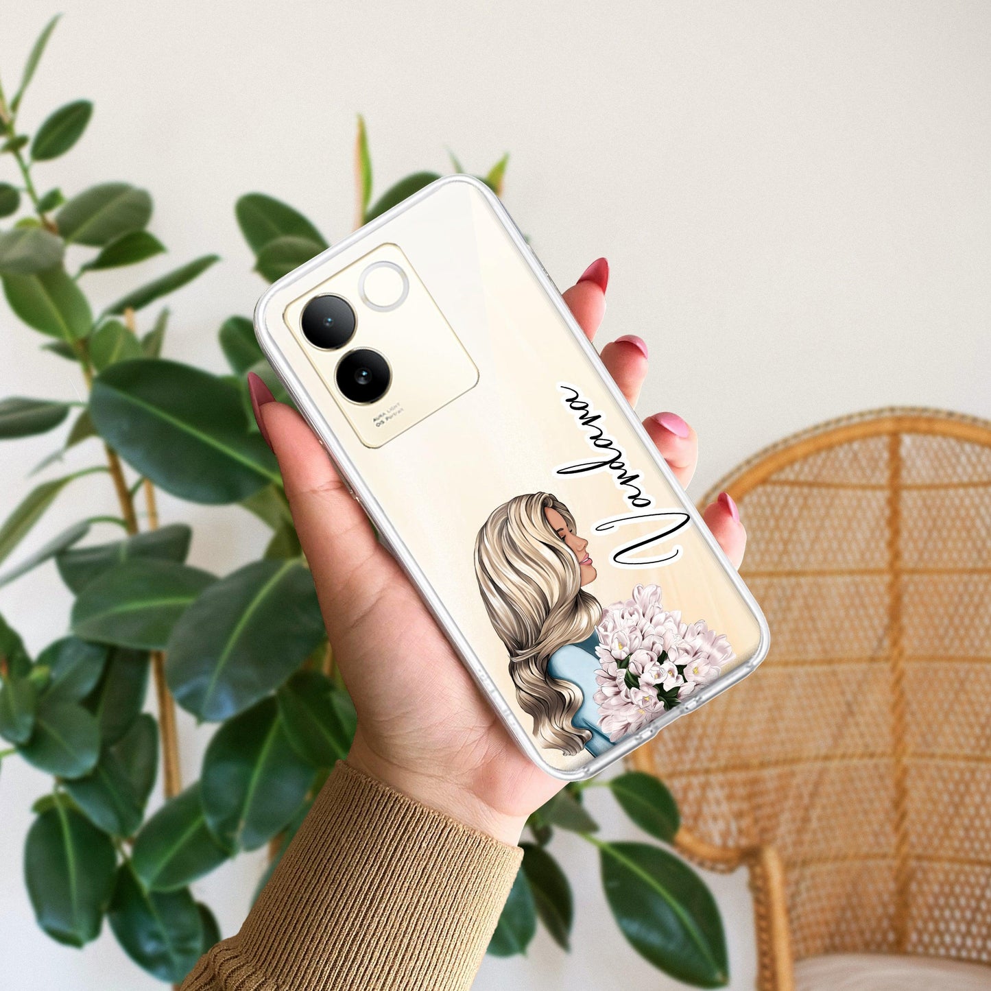 Stylish Girl Customize Transparent Silicon Case For Vivo