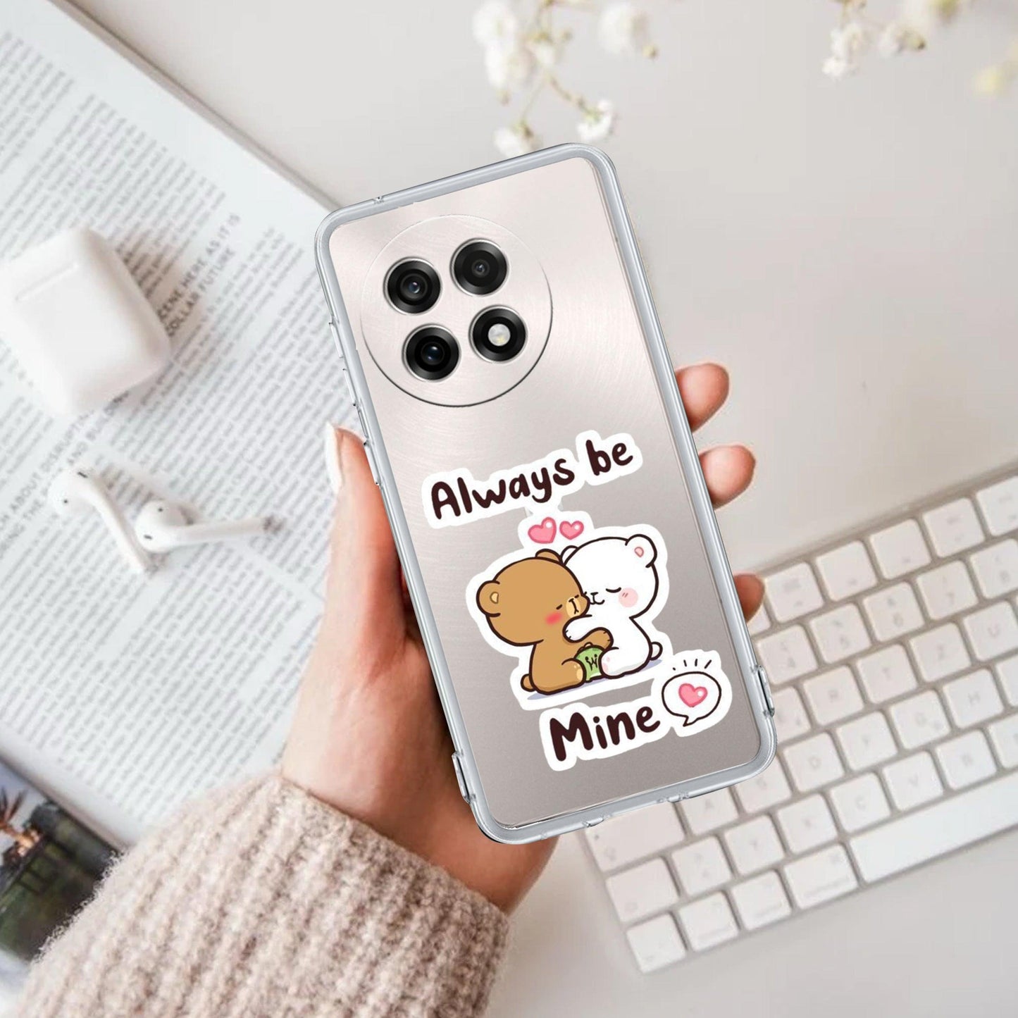 Cute Cuddle Bears Transparent Silicon Case For OnePlus