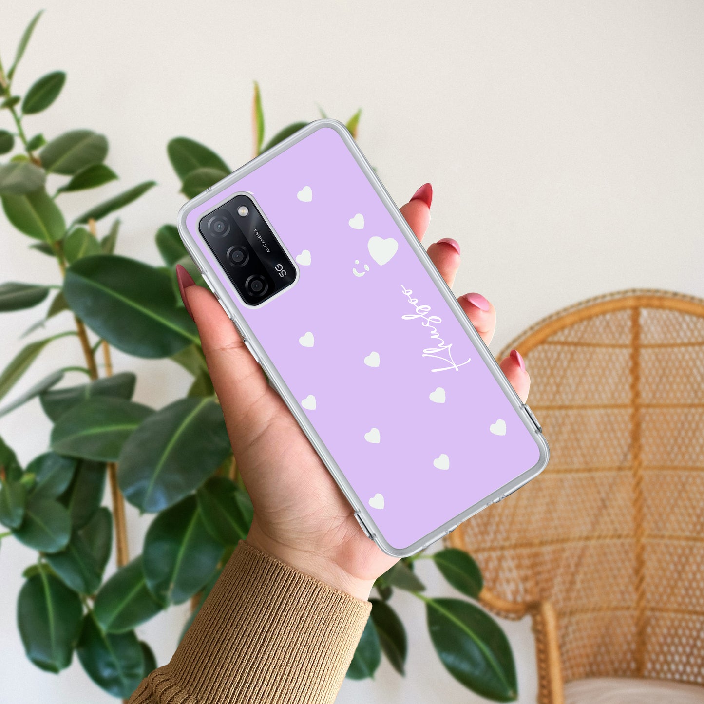 Be Loved Customize Transparent Silicon Case Purple For Oppo