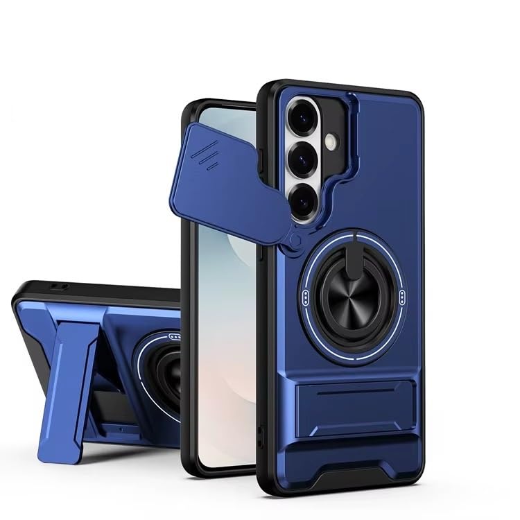 NUBRIX Back Cover for Samsung Galaxy S26 5G | Armor Camera Slider 360 Degree Rotating Finger Ring Holder Case with Bracket Stand Back Case Cover | (Black) : Amazon.in: Electronics