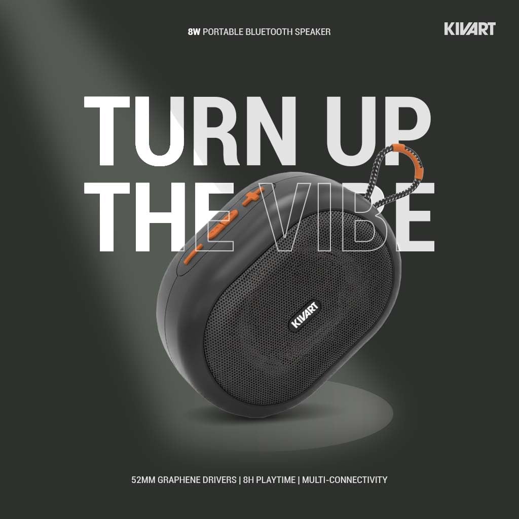 Vibe 8W Portable Bluetooth Speaker | Deep Bass | 8H Playtime - ShopOnCliQ
