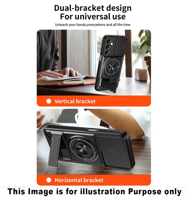 Slide Camera Lens Protection Amor Shockproof Magnetic Phone Case for Samsung Galaxy S26 Ultra 5G (Black)
