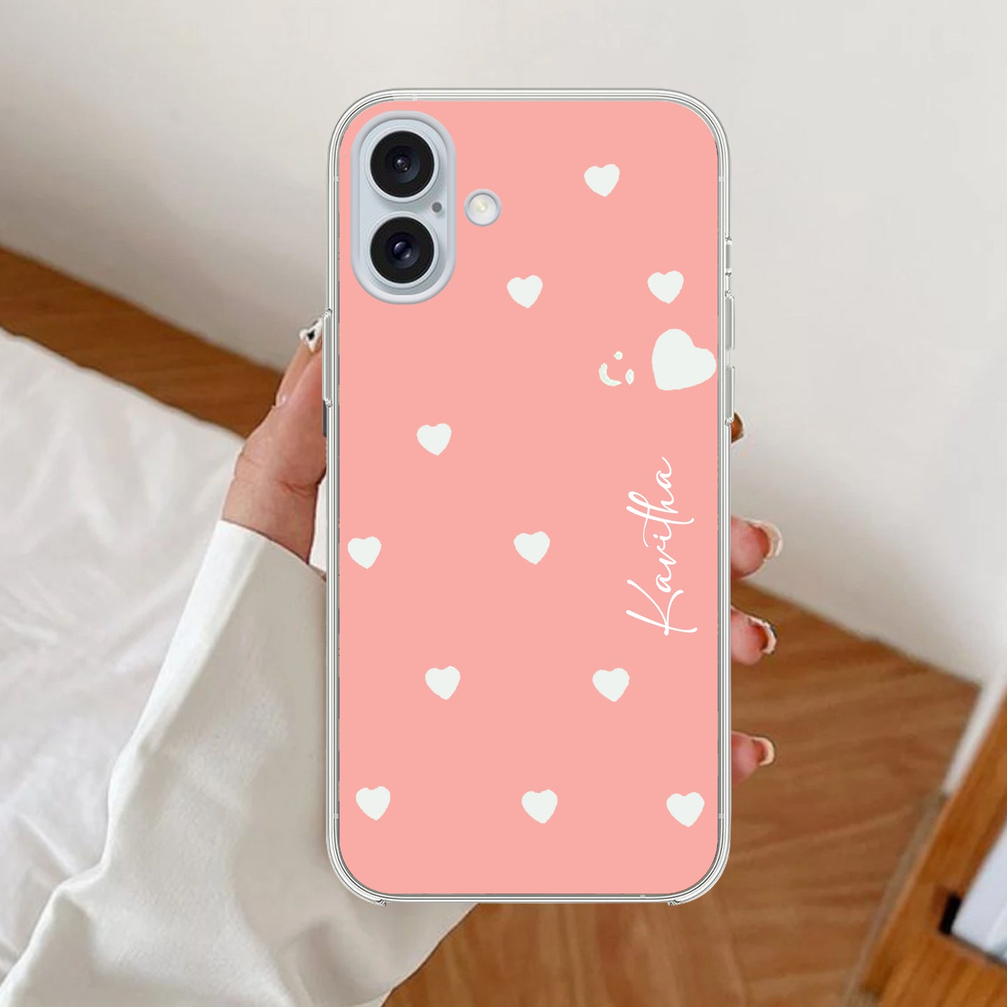 Be Loved Customize Transparent Silicon Case Peach For iPhone