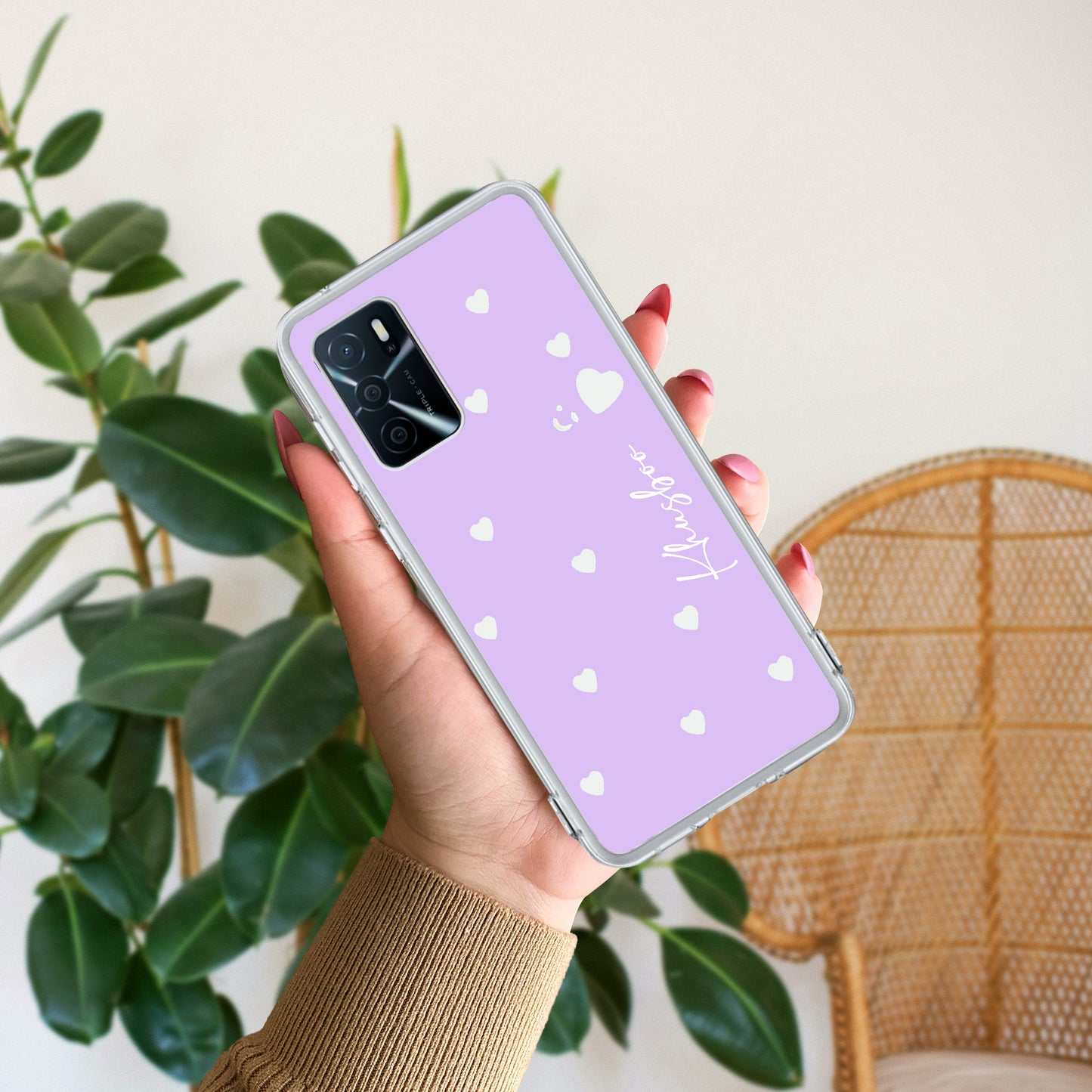 Be Loved Customize Transparent Silicon Case Purple For Oppo