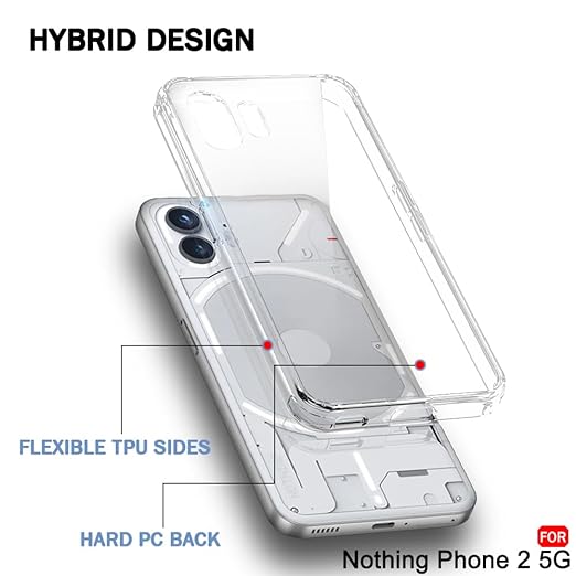 Transparent clear Case Tpu+PC Transparent Crystal Phone Case For Nothing Phone
