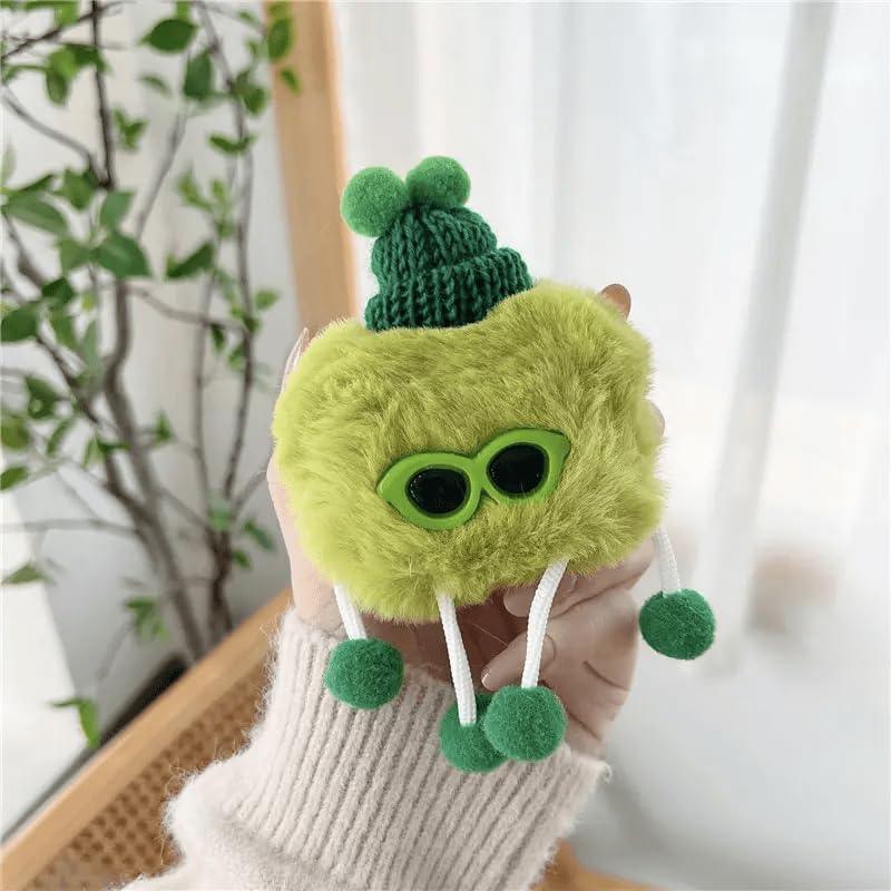 Apple Airpods Pro 2 Case Cover, Airpods Pro 2nd Generation Wireless Charging Case Fluffy Soft Plush Airpod Pro Case (Green Teddy)