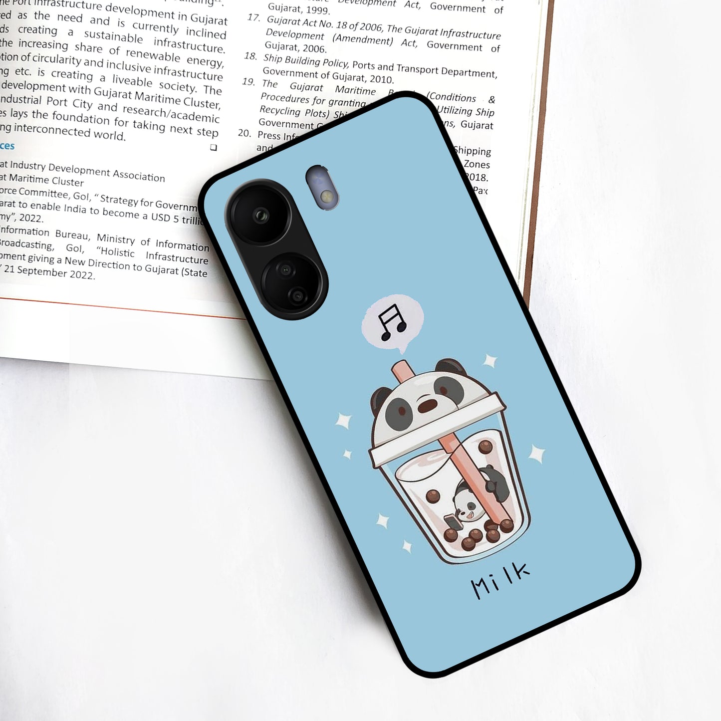 Cartoon Milk Tea We Bare Bears Glossy Metal Case Cover For Redmi