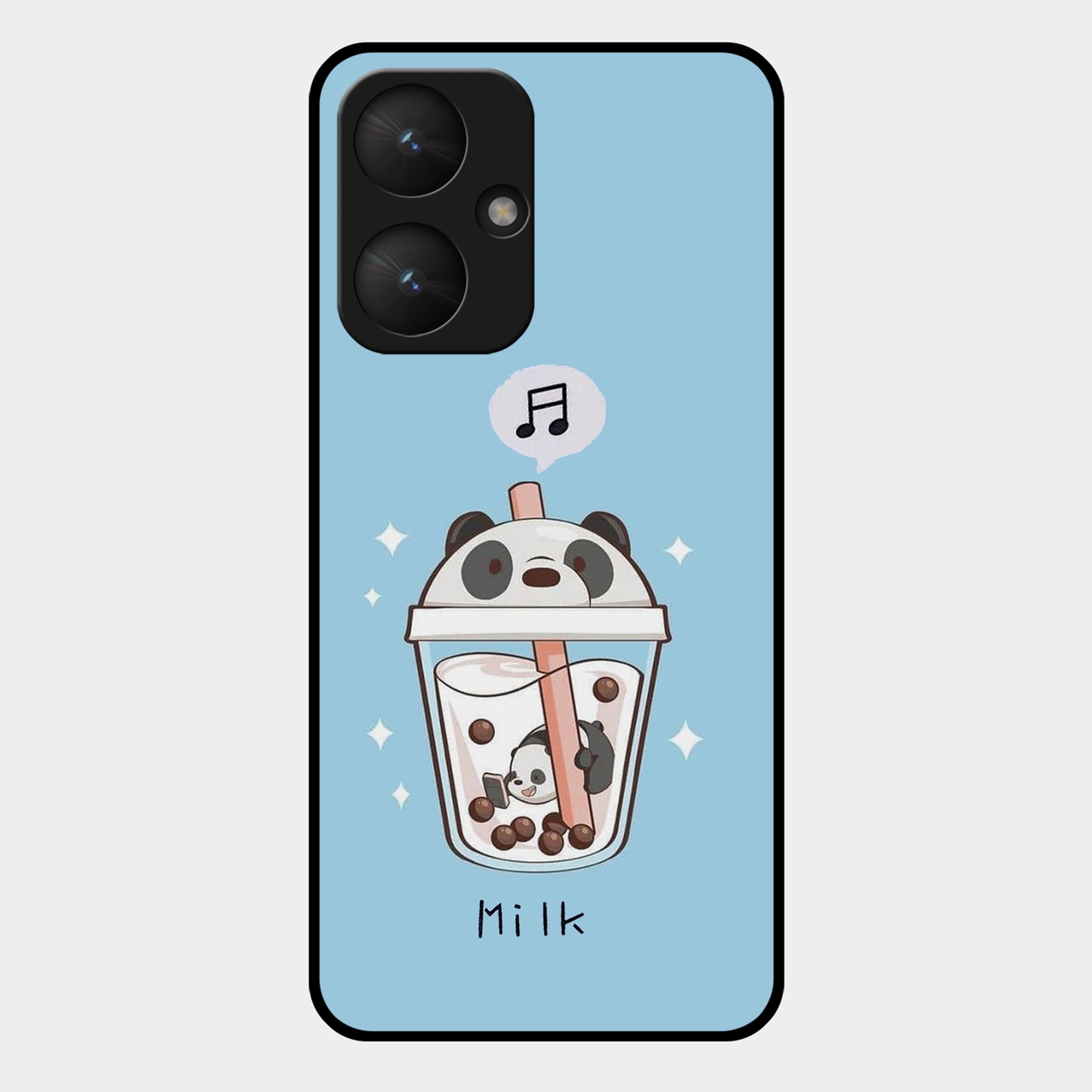 Cartoon Milk Tea We Bare Bears Glossy Metal Case Cover For Redmi