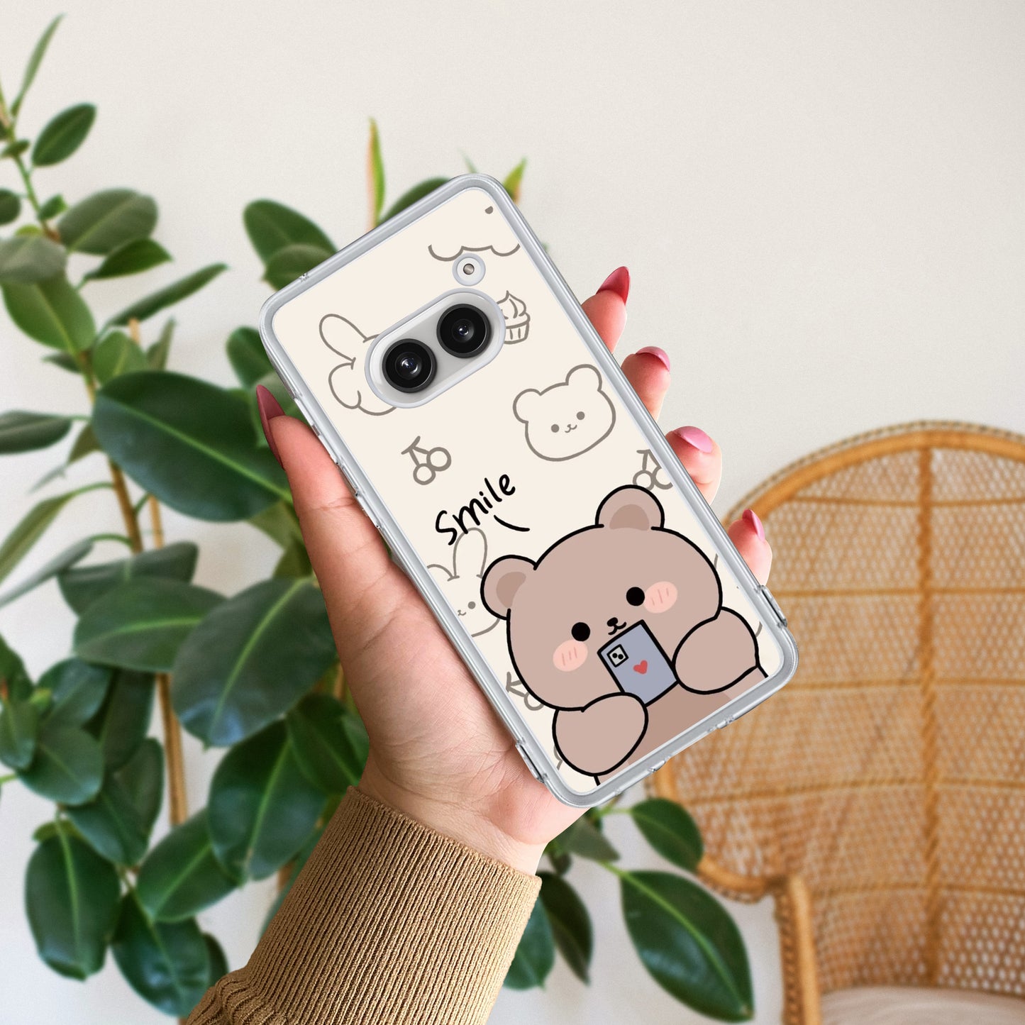 Cute Bear Transparent Silicon Case For Nothing