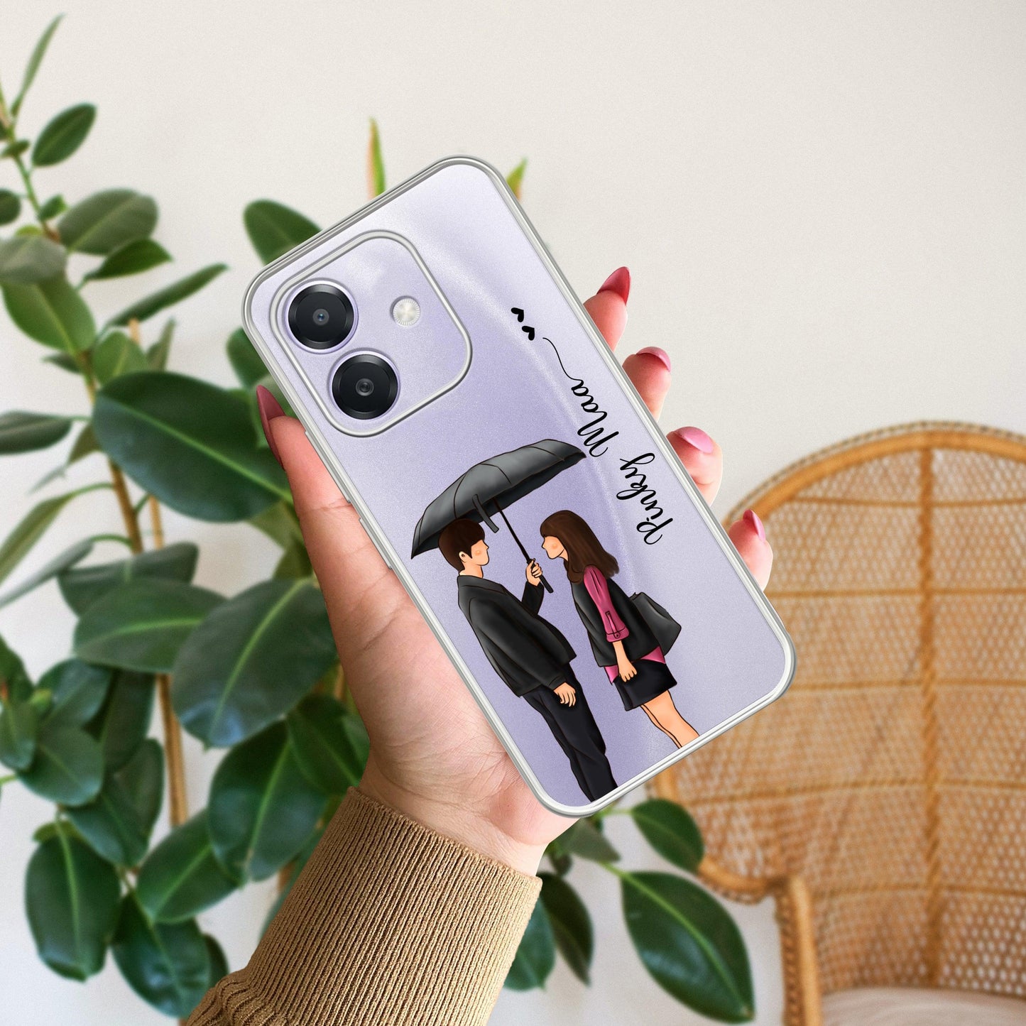 Caring Couple Customize Transparent Silicon Case For Oppo