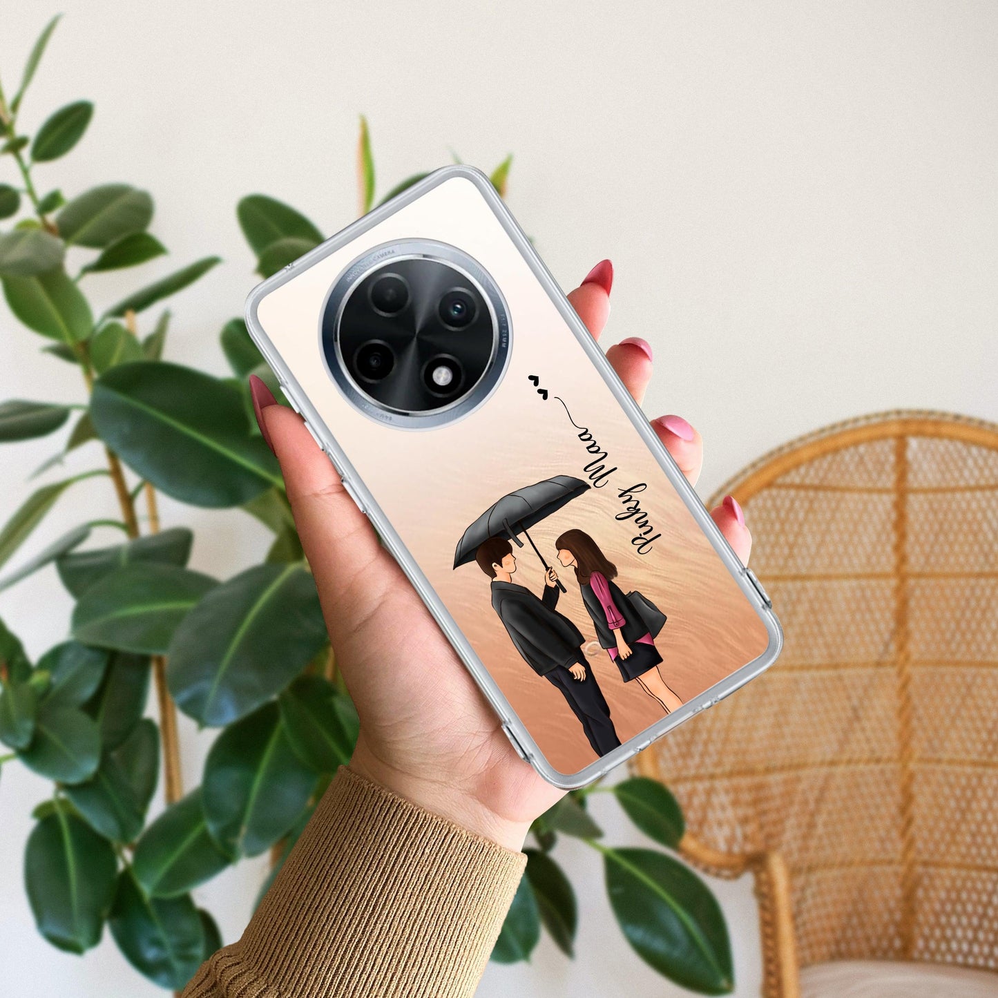 Caring Couple Customize Transparent Silicon Case For Oppo