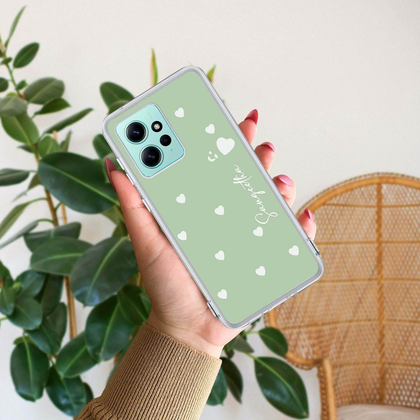 Be Loved Customize Transparent Silicon Case Mint Green For Poco