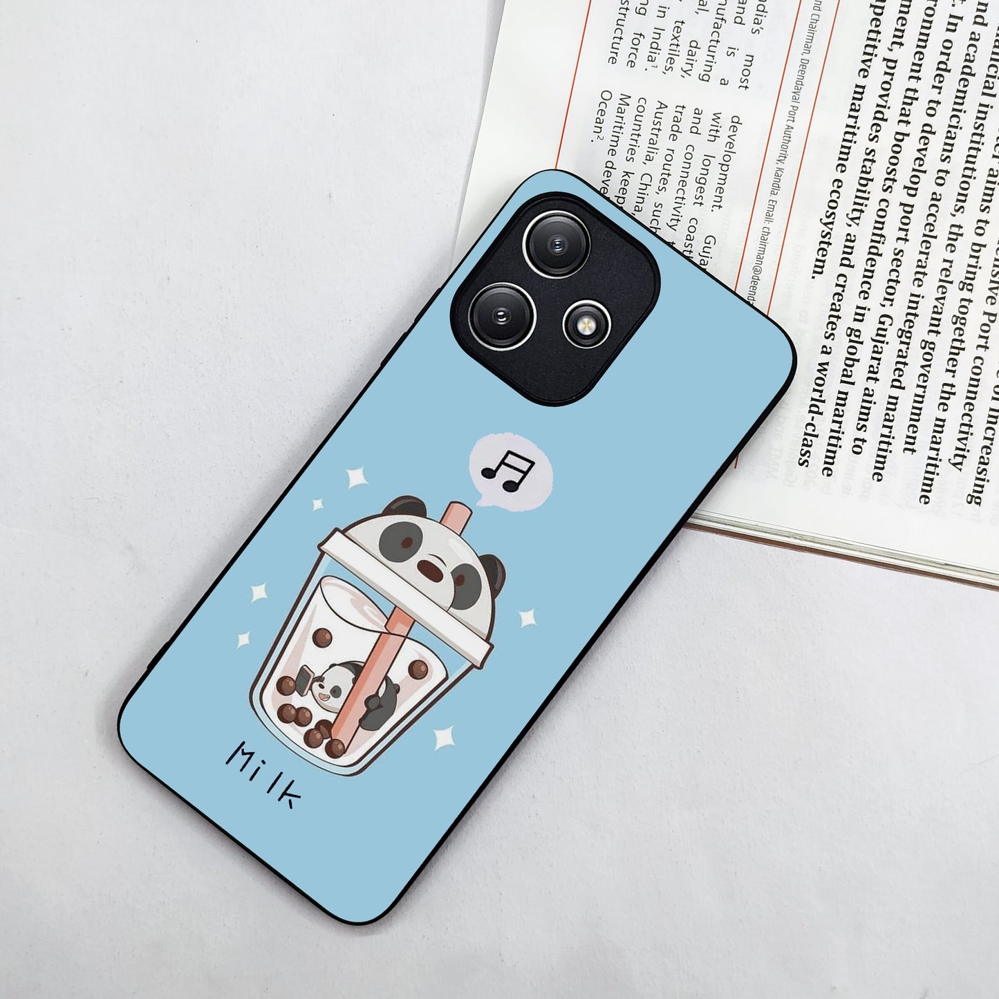 Cartoon Milk Tea We Bare Bears Glossy Metal Case Cover For Redmi