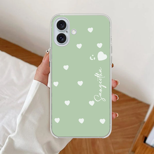 Be Loved Customize Transparent Silicon Case Mint Green For iPhone