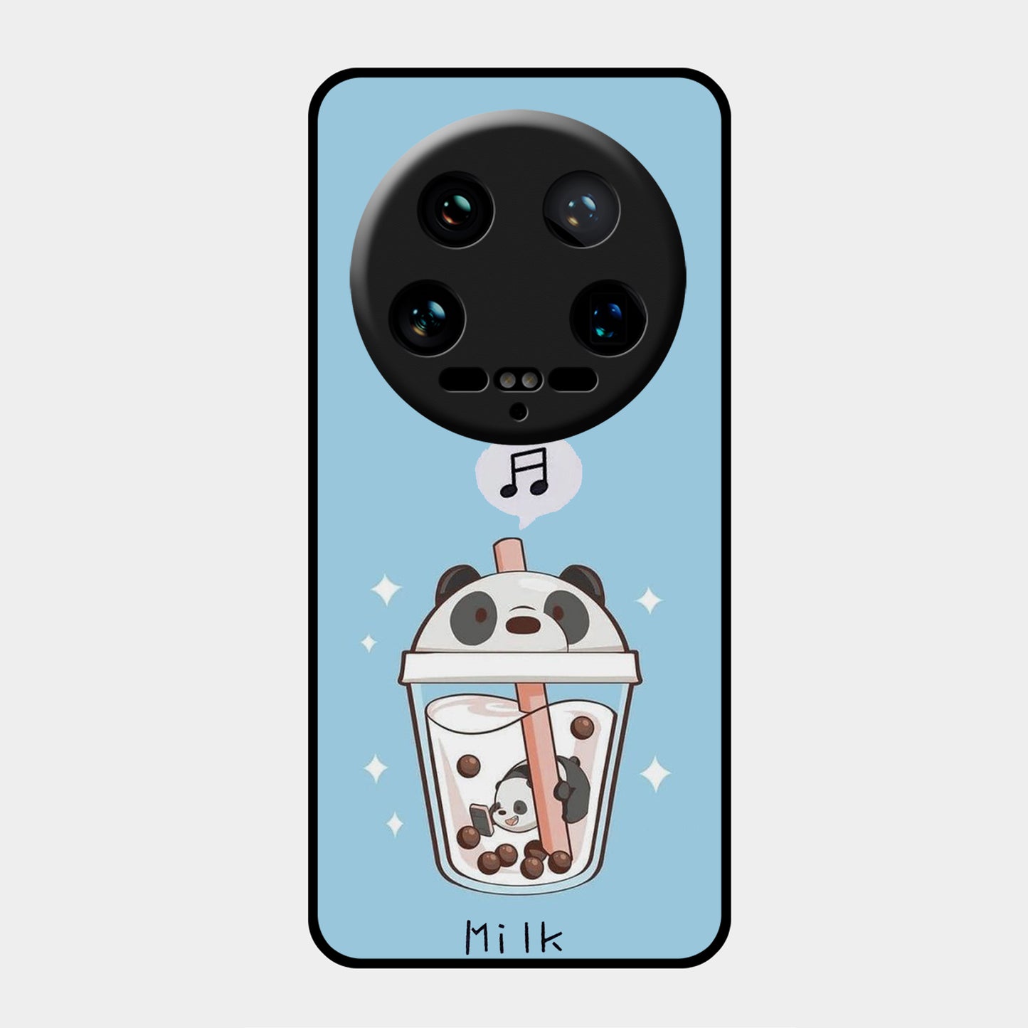 Cartoon Milk Tea We Bare Bears Glossy Metal Case Cover For Redmi