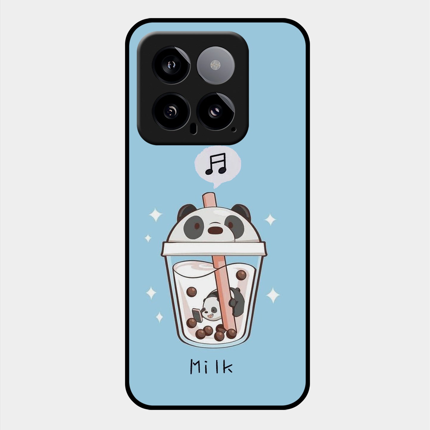 Cartoon Milk Tea We Bare Bears Glossy Metal Case Cover For Redmi