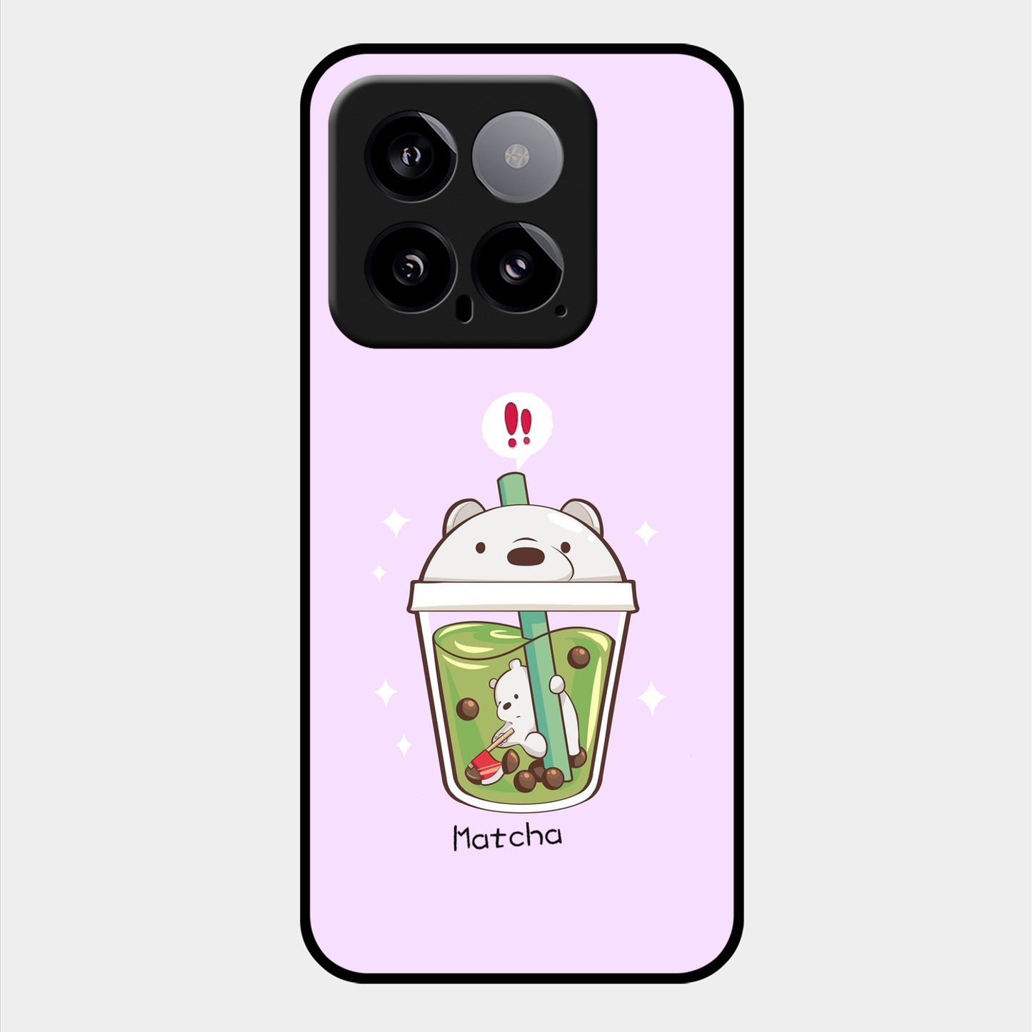 Cartoon Matcha Tea We Bare Bears Glossy Metal Case Cover For Redmi